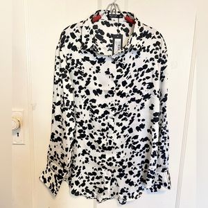 Nastygal Cow Print Dress Shirt (New)